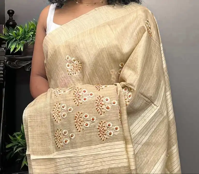 Bamboo silk work saree uploaded by WeaveMe India on 6/11/2023
