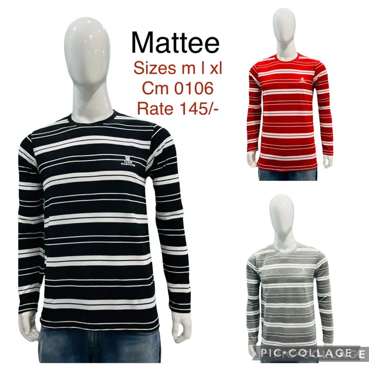 Stripers mattee full sleeve tshirts uploaded by James hamliton clothing co on 6/11/2023