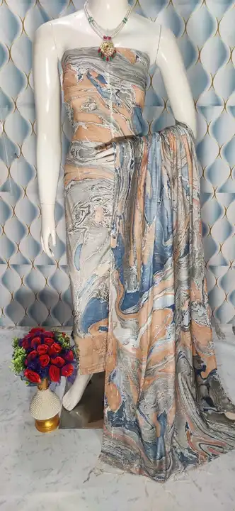 Cotton Dupion khadi cotton marble print suits  uploaded by Silk linen sarees on 6/11/2023