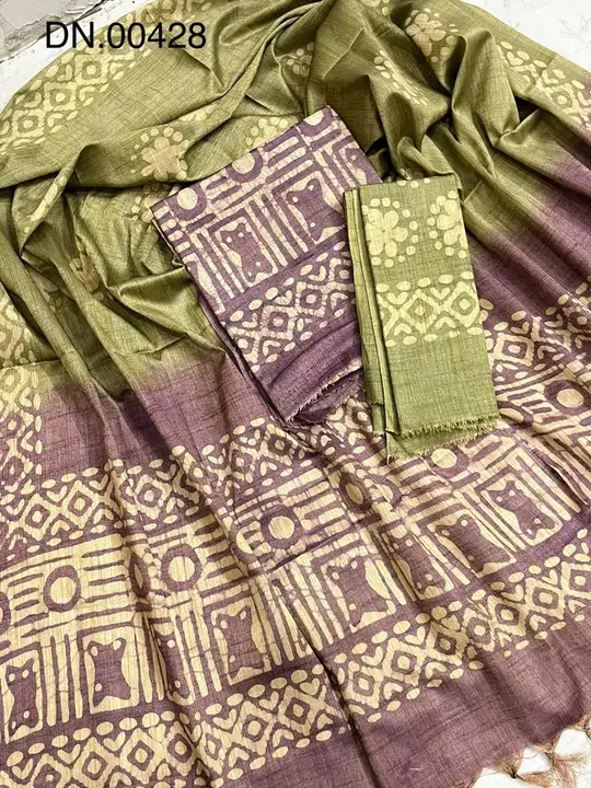 Khadi cotton Batik Print suits pices lightweight pure best good fabric  uploaded by Silk linen sarees on 6/11/2023