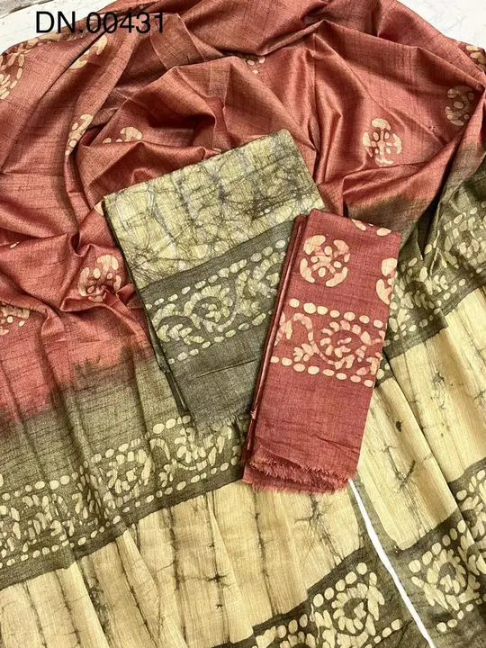 Khadi cotton Batik Print suits pices lightweight pure best good fabric  uploaded by Silk linen sarees on 6/11/2023