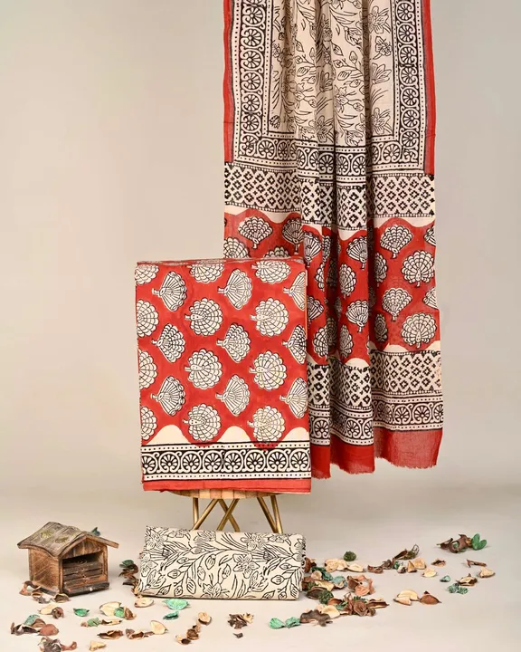 Hand block printed cotton suit uploaded by @BAGRU_CRAFTS on 6/11/2023
