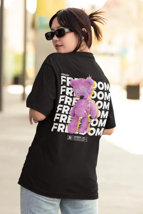 FREEDOM Black Oversized T-shirt 🔥 uploaded by Drip.Store on 6/11/2023
