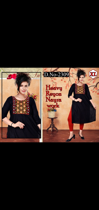 Naira cut kurtis fancy heavy reyon full half selevess uploaded by Radha Creation , Maira sales for Readymade items on 6/11/2023