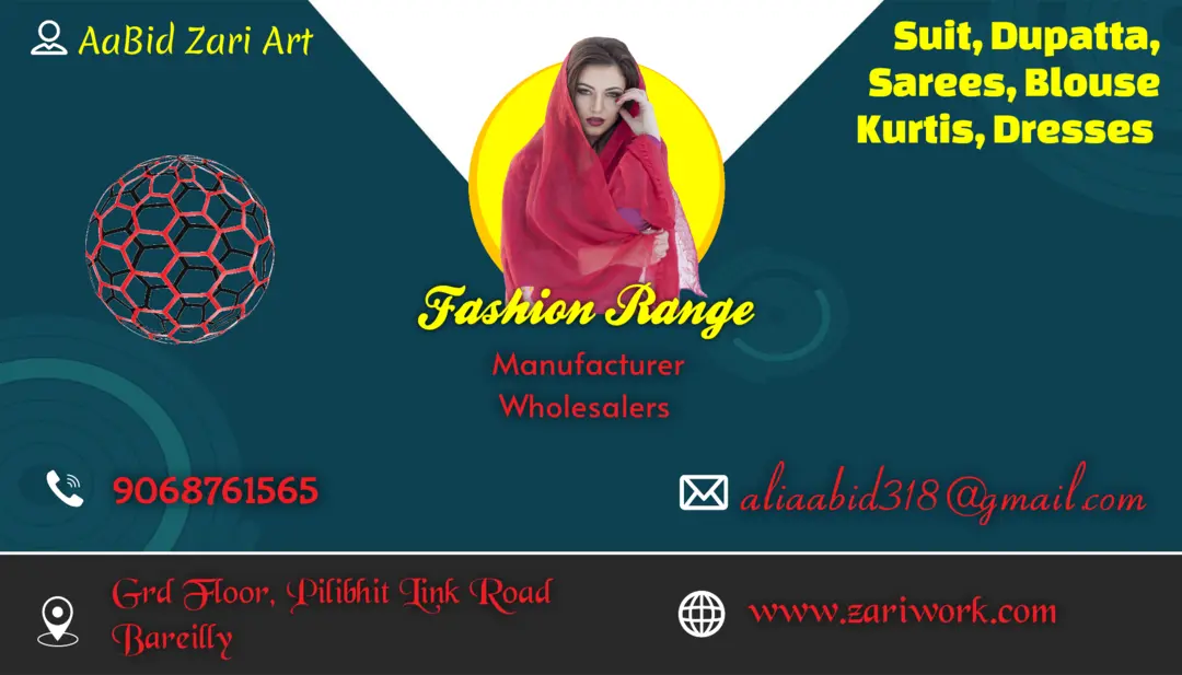 Visiting card store images of Boutique zari art