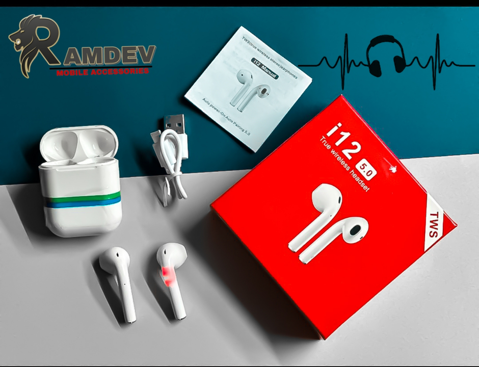 New i12 WIRELSS AIRPODS  uploaded by Ramdev mobile accessories on 6/11/2023