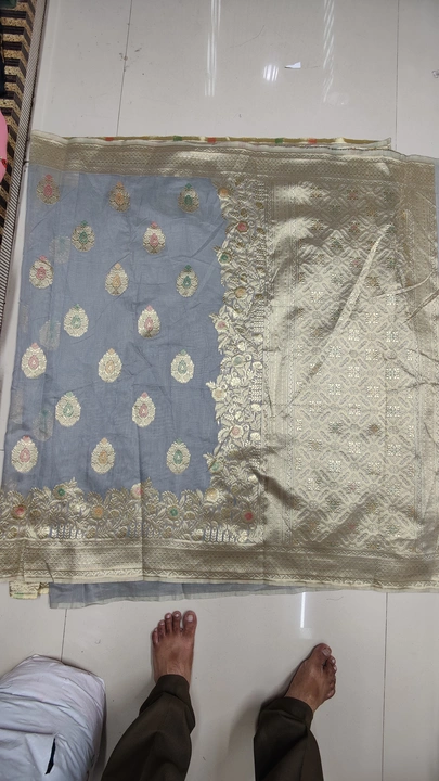 Chanderi cotton Meena saree  uploaded by Yashvi textile  on 6/11/2023