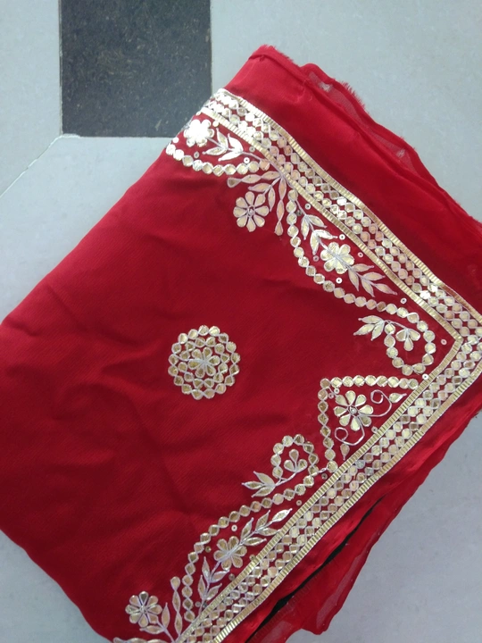 Pure Georgette Saree with gotta Patti hand work  uploaded by business on 6/11/2023