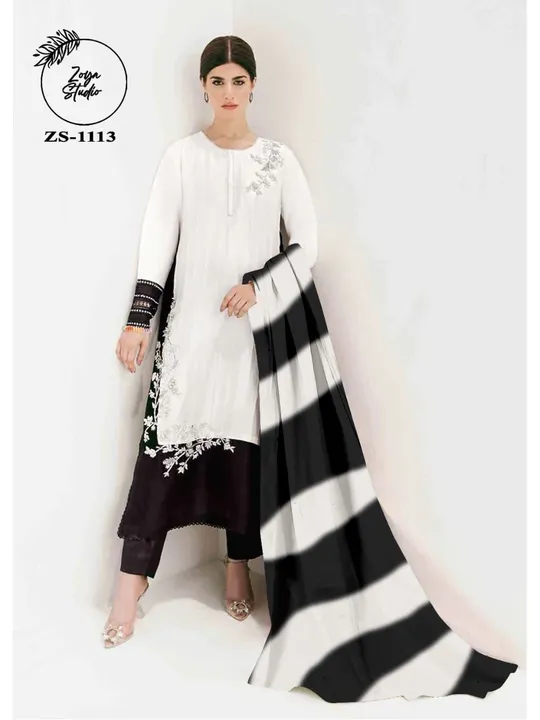 *Zoya Studio D NO:-1113..In Black&White Colour…Kurti , Pant With Duptta......*🌟💞
            
     uploaded by Fashion Textile  on 6/11/2023