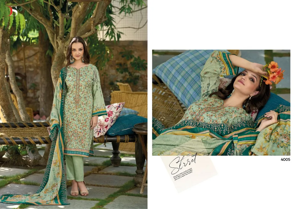 *Bin Saeed lawn-4 by DEEPSY SUITS*

Top -Pure cotton with self embroidery 

Bot - cotton  solid 

Du uploaded by Fashion Textile  on 6/11/2023