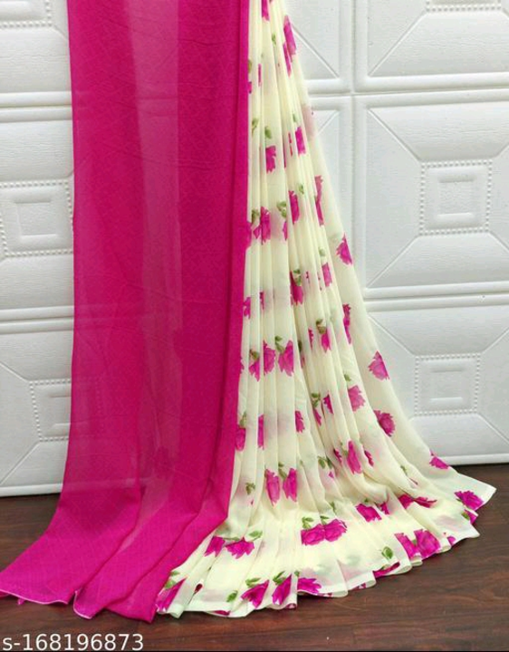 Chiffon synthetic Digital print saree  uploaded by Sri Durga on 5/29/2024