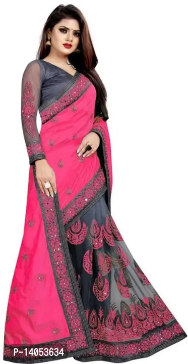 Bollywood style net saree with blouse piece  uploaded by Omasmmart on 6/12/2023