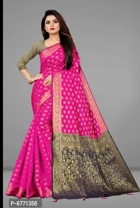 Classic art silk saree with blouse  uploaded by Omasmmart on 6/12/2023