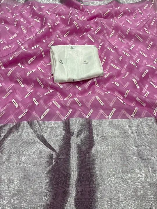 Orgenza saree uploaded by Maa Creation. on 6/12/2023