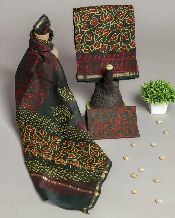 Block printed Chanderi Silk suit  uploaded by @BAGRU_CRAFTS on 6/12/2023