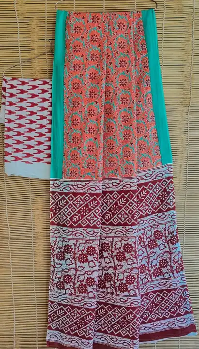Beautiful Handblock printed pure cotton mulmul sarees* *with blouse piece.*
*5.5meter cotton saree*
 uploaded by Shyam textile on 6/12/2023