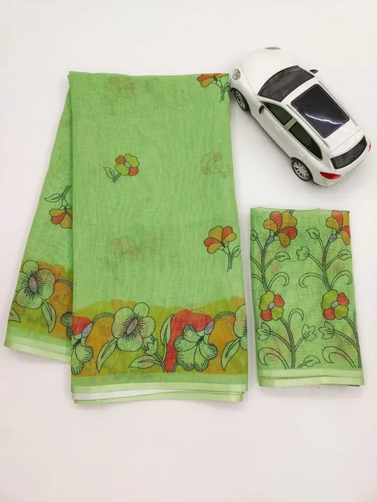 SAREES:-plain Linen With digital print work  uploaded by NIVA CREATION on 6/12/2023