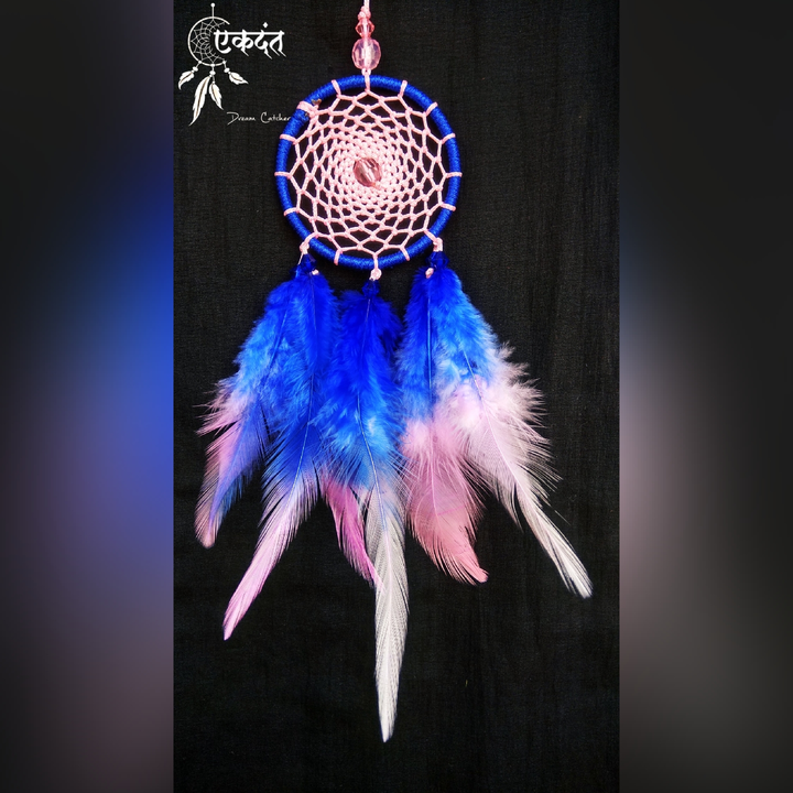 Blue & Pink Dual Mini Shaded Dreamcatcher  uploaded by Ekdant Artbox on 6/12/2023