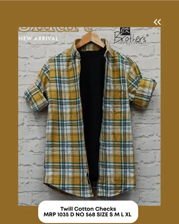 Men's Premium Twill Cotton Check Shirt uploaded by Jk Brothers Shirt Manufacturer  on 6/12/2023