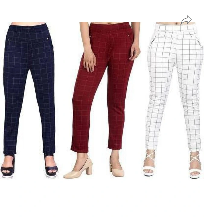 Imported Fabric Check Jeggings With 2 Pockets Free Size uploaded by SPK Impact on 6/12/2023