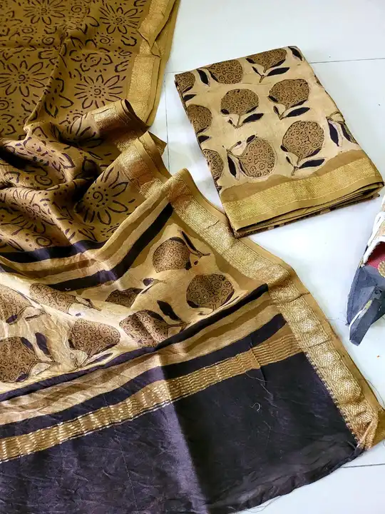 Vanspati ajrak print suit in Mahashwari Silk  uploaded by @BAGRU_CRAFTS on 6/12/2023