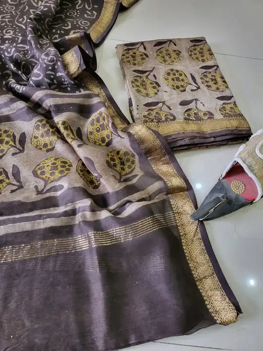 Vanspati ajrak print suit in Mahashwari Silk  uploaded by @BAGRU_CRAFTS on 6/12/2023