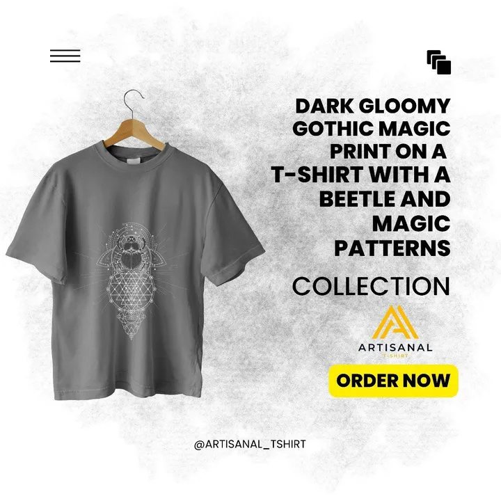 Post image Dark gloomy gothic magic print on tshirt