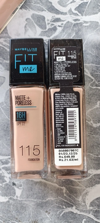MAYBELLINE LIQUID FOUNDATION (MRP 649) 115, 128, 230 NO.  uploaded by MK TRADERS on 5/28/2024