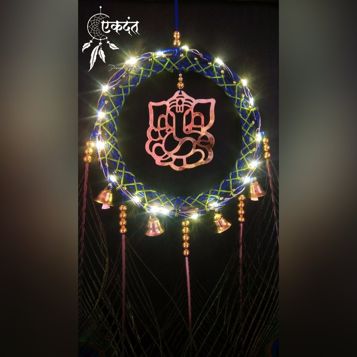 Peacock Ganesha Dreamcatcher With Lights  uploaded by Ekdant Artbox on 6/12/2023