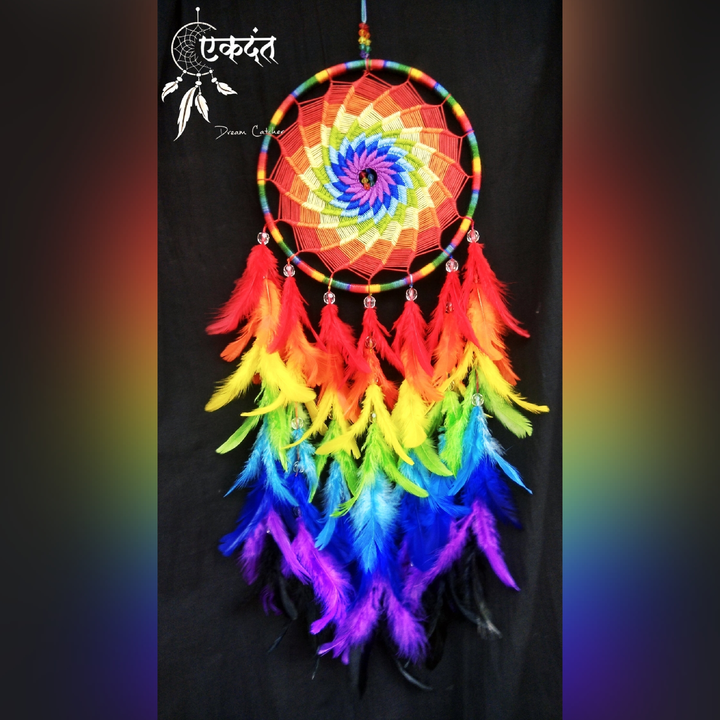 Rainbow Spiral Dreamcatcher  uploaded by business on 6/12/2023