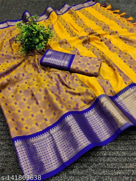 Cotton art silk saree uploaded by business on 6/12/2023