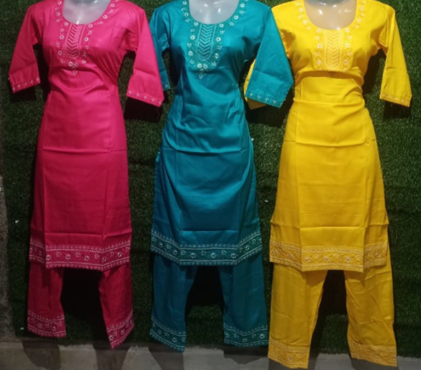Rayon kurta set uploaded by A.ALI DRESSES  on 6/12/2023