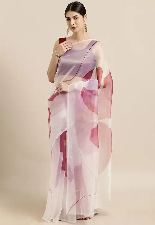OFF WHITE ORGANZA SAREE uploaded by Mukesh Saree Centre on 6/12/2023