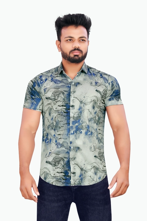 Post image Hey! Checkout my new product called
Men's lycra degital printed half sleeve shirt .