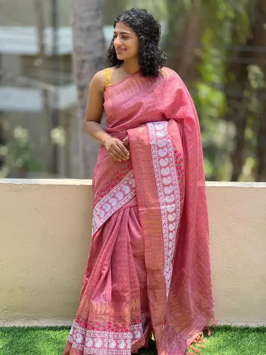 Baswada silk imboidery work saree  uploaded by Peehu handloom  on 6/12/2023