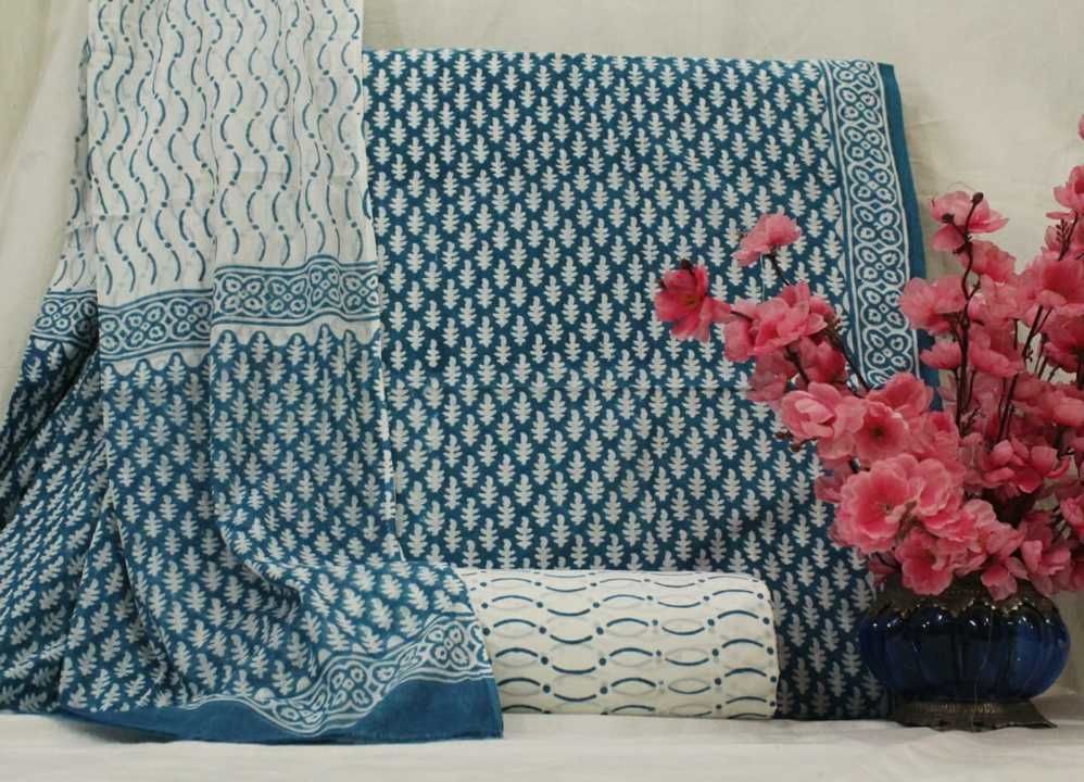 Hand block printed cotton suit set uploaded by Veerenterprise on 3/13/2021