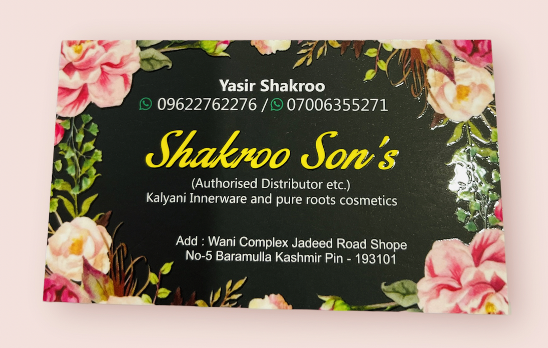 Visiting card store images of SHAKROO SON’S