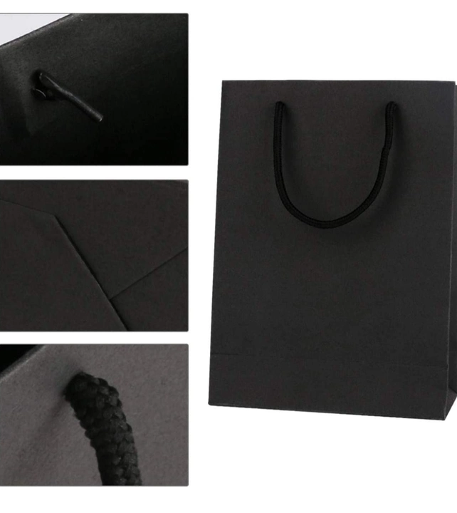 Black paper bags to clothing store uploaded by Samrudhi traders on 6/12/2023