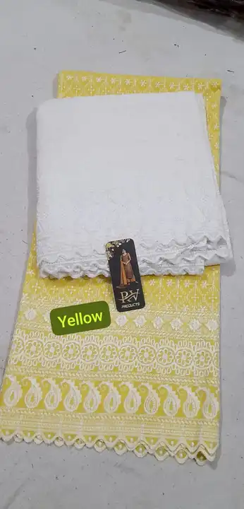 Women's Cotton chikan unstitched dress material  uploaded by Rv Products on 6/12/2023