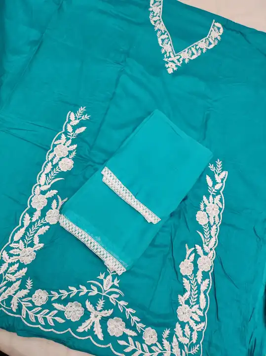Slub cotton suit with half pure dupatta uploaded by Manish sales on 5/30/2024