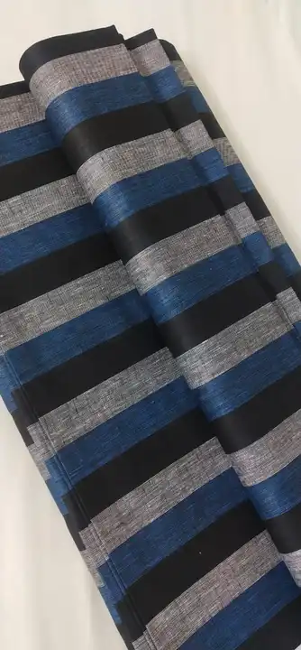 Pure cotton linen fabric with stripes colour full per mtr price  uploaded by Silk linen sarees on 6/12/2023