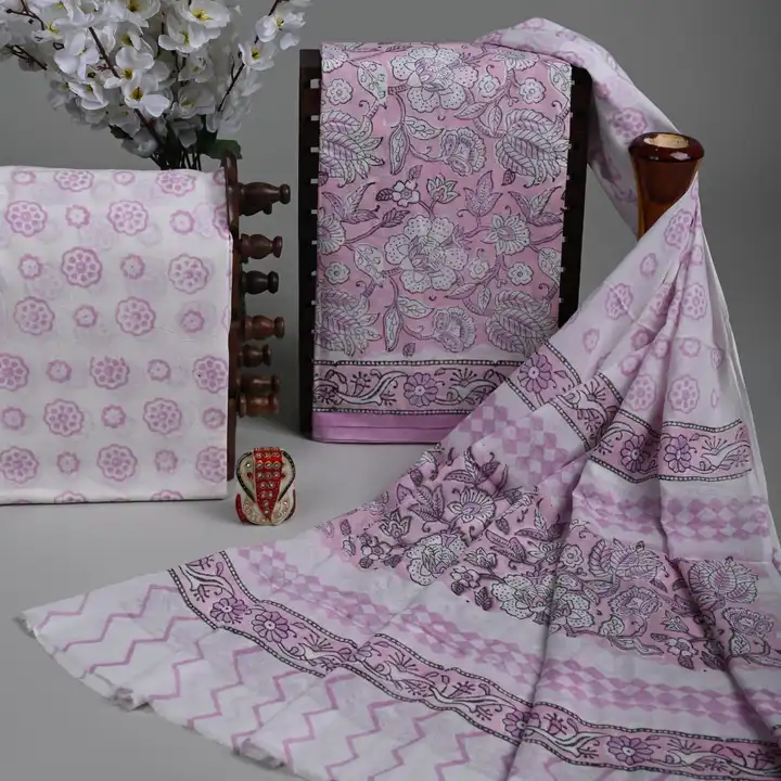Bagru Hand block printed pure cotton suit with cotton mul mul dupatta. uploaded by The print house  on 6/13/2023