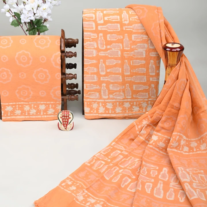 Bagru Hand block printed pure cotton suit with cotton mul mul dupatta  uploaded by The print house  on 6/13/2023