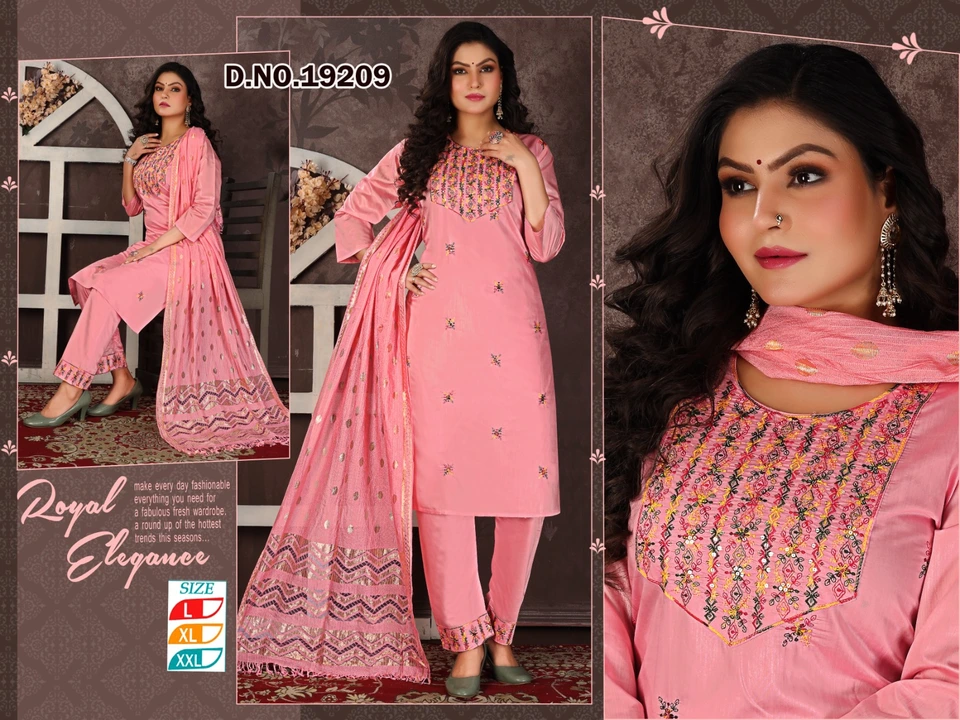 3 pcs sets pant kurti dupatta sets uploaded by Radha Creation , Maira sales for Readymade items on 6/13/2023