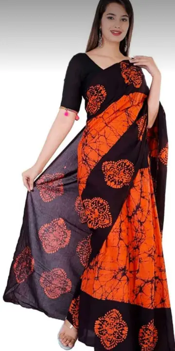 Bagru Hand block printed cotton mul mul saree  uploaded by The print house  on 6/13/2023