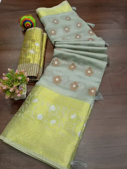Organza Saree with Zari Woven  uploaded by Ethnic24 on 6/13/2023