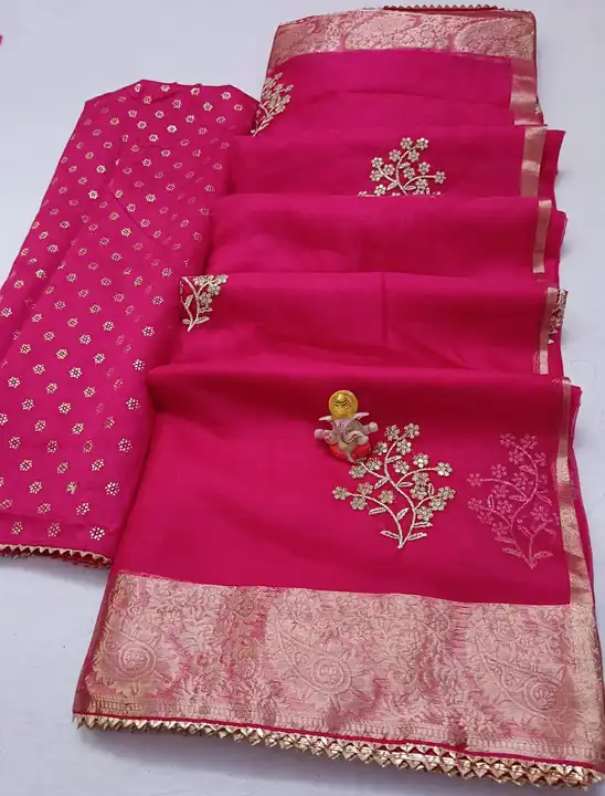 New Fancy Organza Saree  uploaded by Ethnic24 on 6/13/2023