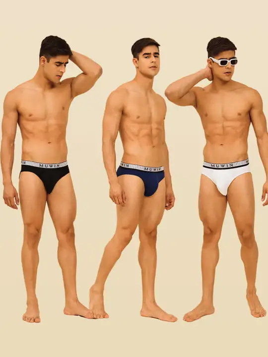 muwin. pack of 3 checked briefs.with size. big others rate include.and all size uploaded by business on 6/13/2023