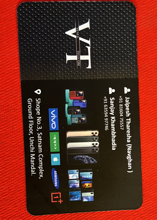Visiting card store images of Venue telecom