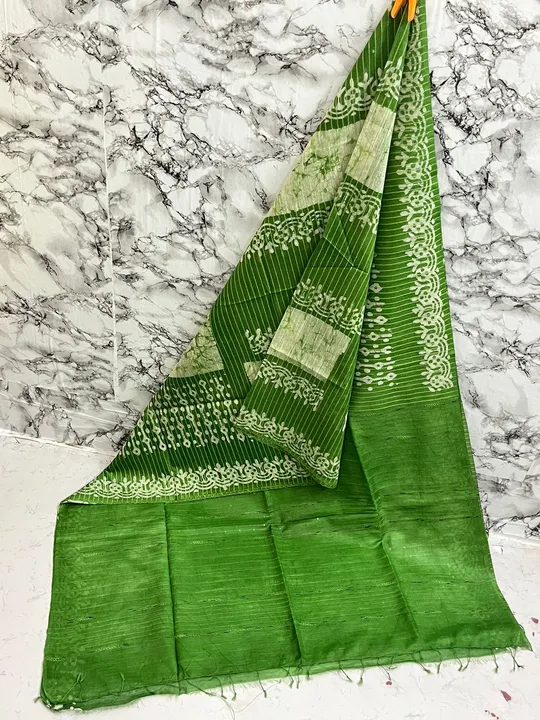 Post image Handloom hand work batik print design saree with blause pices saree length 5.50 Mtr and blause 1 mtr very good qwality retail and wholesale available all India home delivery available please contact my WhatsApp number 7634887601 thank you